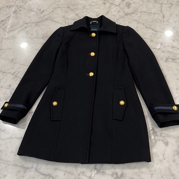 Nautica Military Nautical Style Wool Pea Coat - Picture 3 of 14